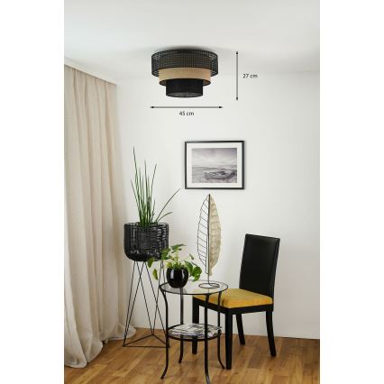 Brilagi - Plafonnier DAKOTA LUNETA 1xE27/15W/230V d. 45 cm noir/beige