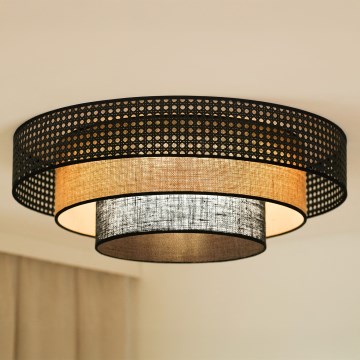 Brilagi - Plafonnier DAKOTA LUNETA LED/12W/230V d. 60 cm 3000K/4000K/6400K noir/beige