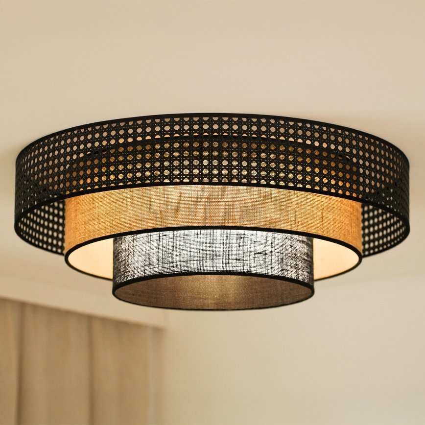 Brilagi - Plafonnier DAKOTA LUNETA LED/12W/230V d. 60 cm 3000K/4000K/6400K noir/beige