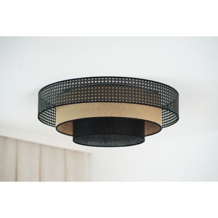 Brilagi - Plafonnier DAKOTA LUNETA LED/12W/230V d. 60 cm 3000K/4000K/6400K noir/beige