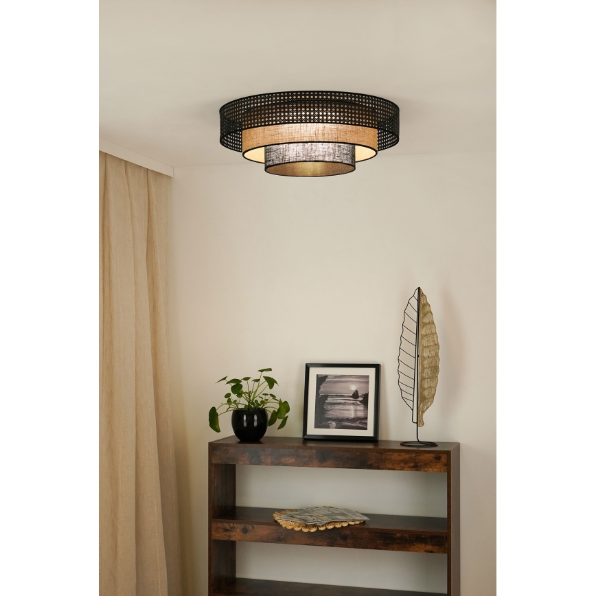 Brilagi - Plafonnier DAKOTA LUNETA LED/12W/230V d. 60 cm 3000K/4000K/6400K noir/beige
