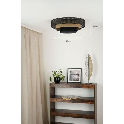 Brilagi - Plafonnier DAKOTA LUNETA LED/12W/230V d. 60 cm 3000K/4000K/6400K noir/beige