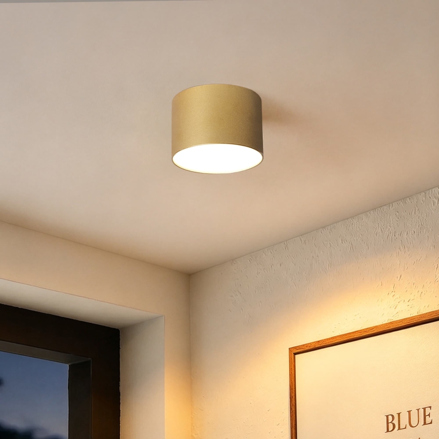 BRILAGI - Plafonnier de salle de bains FORIS LED/9W/230V Ø 9 cm doré IP44 CRI 90