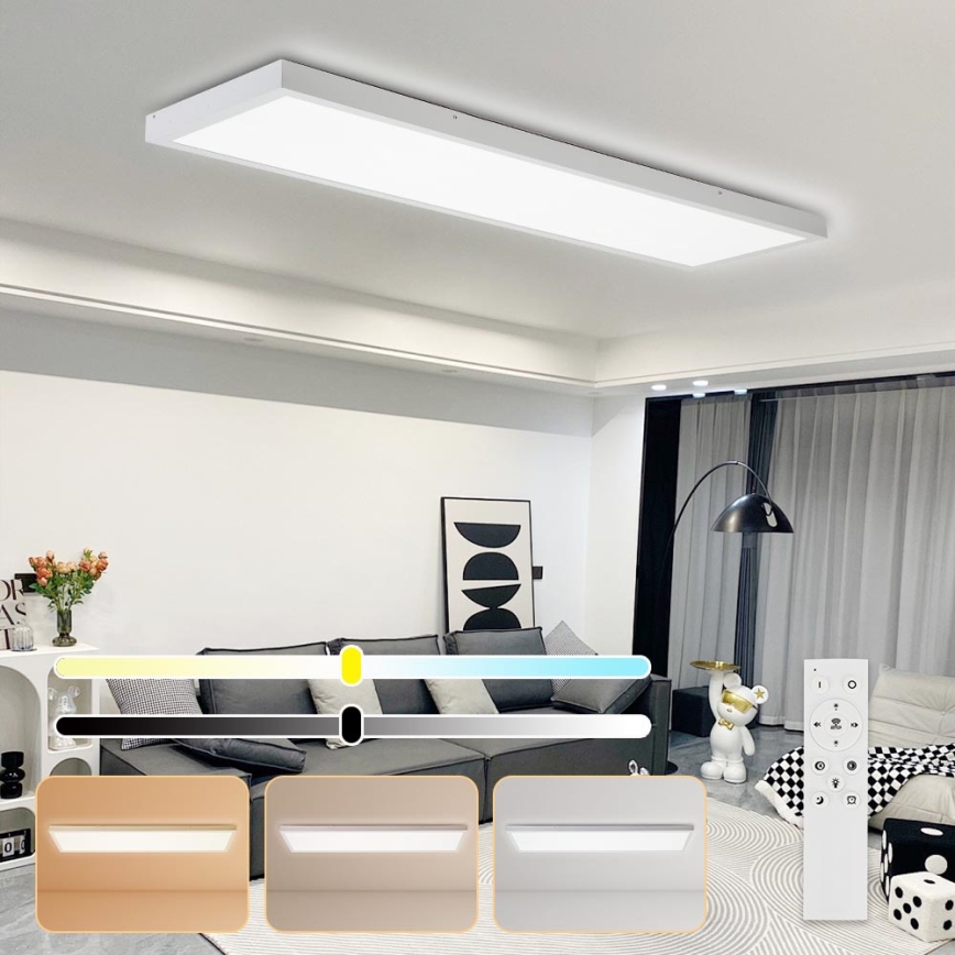 Brilagi - Plafonnier de salle de bains LED dimmable FRAME SMART LED/50W/230V 120x30 cm 3000-6000K IP44 blanc + télécommande
