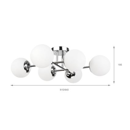 Brilagi - Plafonnier de surface MALONY 6xE14/20W/230V chrome brillant