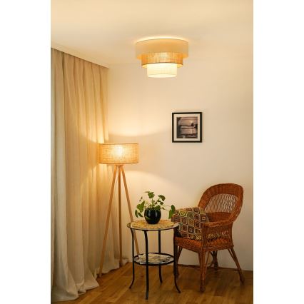 Brilagi-Plafonnier DENVER LUNETA 1xE27/15W/230V d. 45 beige/marron/crème