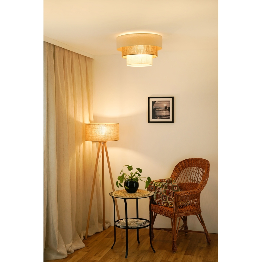 Brilagi-Plafonnier DENVER LUNETA 1xE27/15W/230V d. 45 beige/marron/crème