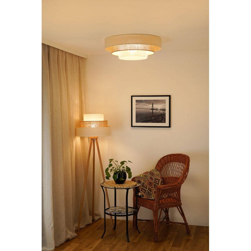 Brilagi - Plafonnier DENVER LUNETA LED/12W/230V d. 60 cm 3000K/4000K/6400K beige/crème