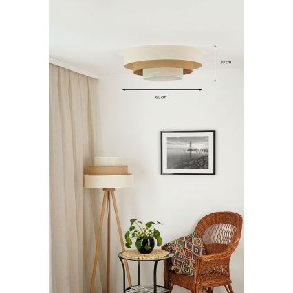 Brilagi - Plafonnier DENVER LUNETA LED/12W/230V d. 60 cm 3000K/4000K/6400K beige/crème