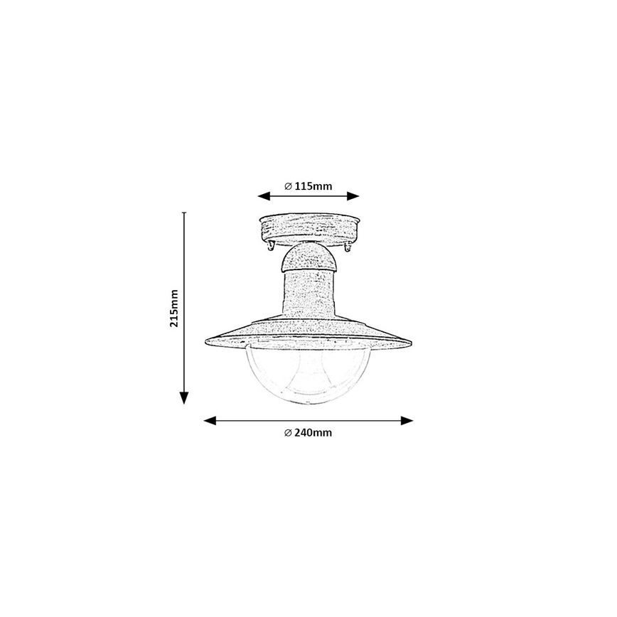 Brilagi - Plafonnier d'extérieur MOLDE 1xE27/60W IP44 blanc/patine