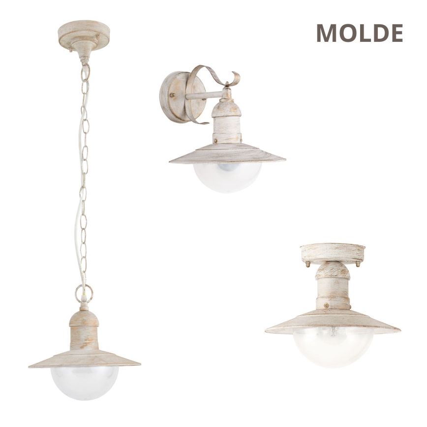 Brilagi - Plafonnier d'extérieur MOLDE 1xE27/60W IP44 blanc/patine