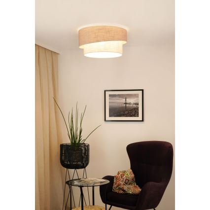 Brilagi - Plafonnier DOVER SHINE 1xE27/15W/230V d. 50 cm gris/crème