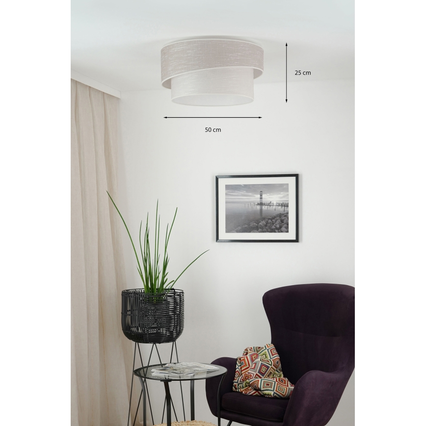 Brilagi - Plafonnier DOVER SHINE 1xE27/15W/230V d. 50 cm gris/crème