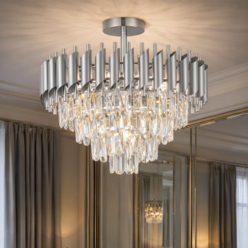 Brilagi - Plafonnier ECLIPSE 7xE14/10W/230V Ø 48 cm argenté