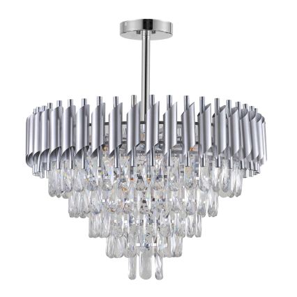 BRILAGI - Plafonnier ECLIPSE 9xE14/10W/230V Ø 58 cm argenté