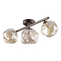 Brilagi - Plafonnier en applique VULCANO 3xG9/8W/230V marron/beige fumé