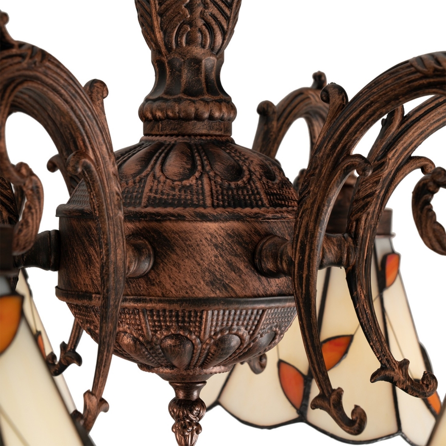 Brilagi - plafonnier en vitrail de style Tiffany FOLIA 6xE27/60W/230V Ø 60 cm