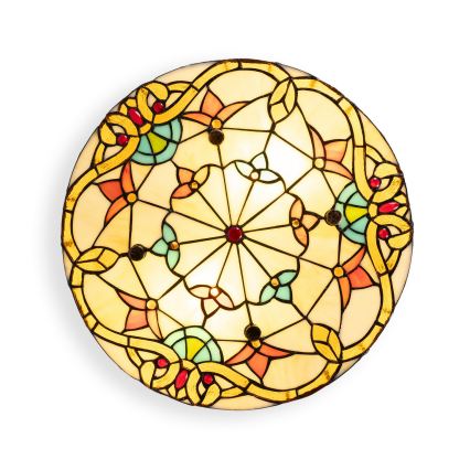 Brilagi - Plafonnier en vitrail de style Tiffany MIRABELLA 3xE27/60W/230V Ø 40 cm