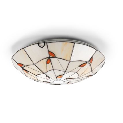 Brilagi - Plafonnier en vitrail style Tiffany FOLIA 2xE27/60W/230V Ø 40 cm