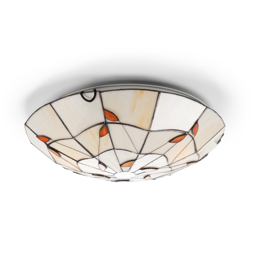 Brilagi - Plafonnier en vitrail style Tiffany FOLIA 2xE27/60W/230V Ø 40 cm