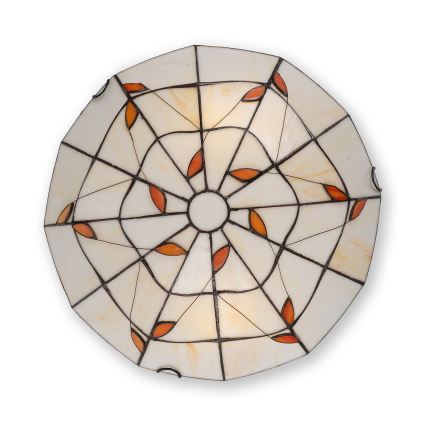 Brilagi - Plafonnier en vitrail style Tiffany FOLIA 2xE27/60W/230V Ø 40 cm