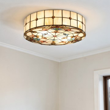 BRILAGI - plafonnier en vitrail Tiffany MIRABELLA 2xE27/60W/230V Ø 40 cm