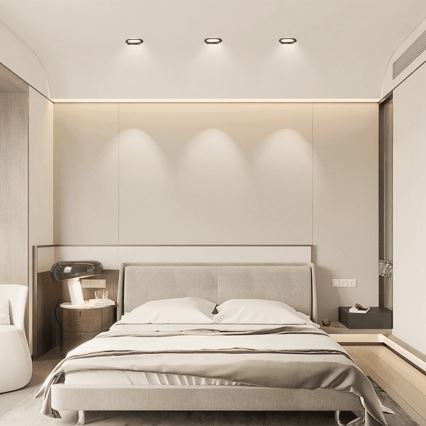 Brilagi - Plafonnier encastré LED pour salle de bains, 4,8 W/230 V, 3000 K, noir, IP65