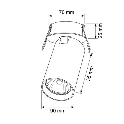 Brilagi - Plafonnier encastré SELE 1xGU10/30W/230V noir