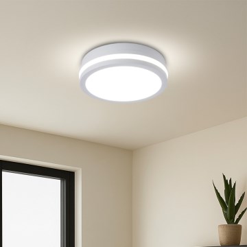 Brilagi - Plafonnier extérieur LED avec détecteur BENE LED/18W/230V Ø 21,5 cm blanc IP54