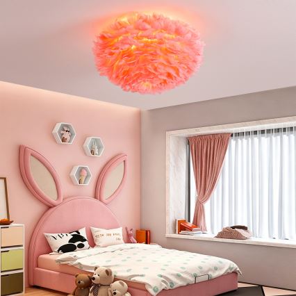 BRILAGI - Plafonnier FEATHER 3xE27/40W/230V Ø 50 cm rose