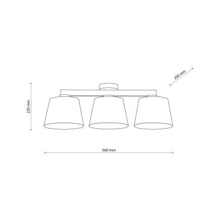 Brilagi - Plafonnier fixé au plafond LATTE 3xE27/15W/230V pin/blanc