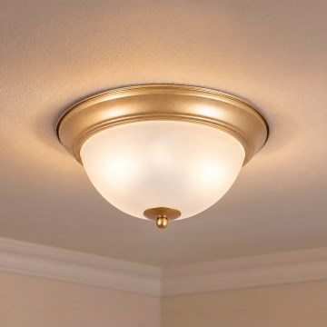 BRILAGI - Plafonnier FRESCO 2xE27/40W/230V Ø 28 cm doré