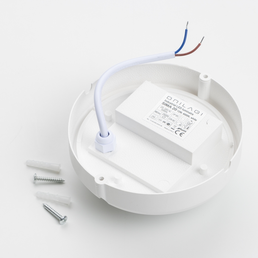 Brilagi - Plafonnier industriel LED SIMA LED/12W/230V IP65 blanc