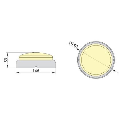 Brilagi - Plafonnier industriel LED SIMA LED/12W/230V IP65 blanc