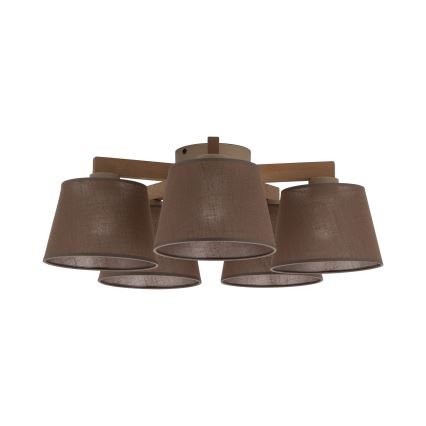 Brilagi - Plafonnier LATTE SABIA 5xE27/15W/230V pin/marron