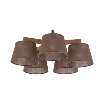 Brilagi - Plafonnier LATTE SABIA 5xE27/60W/230V pin/marron