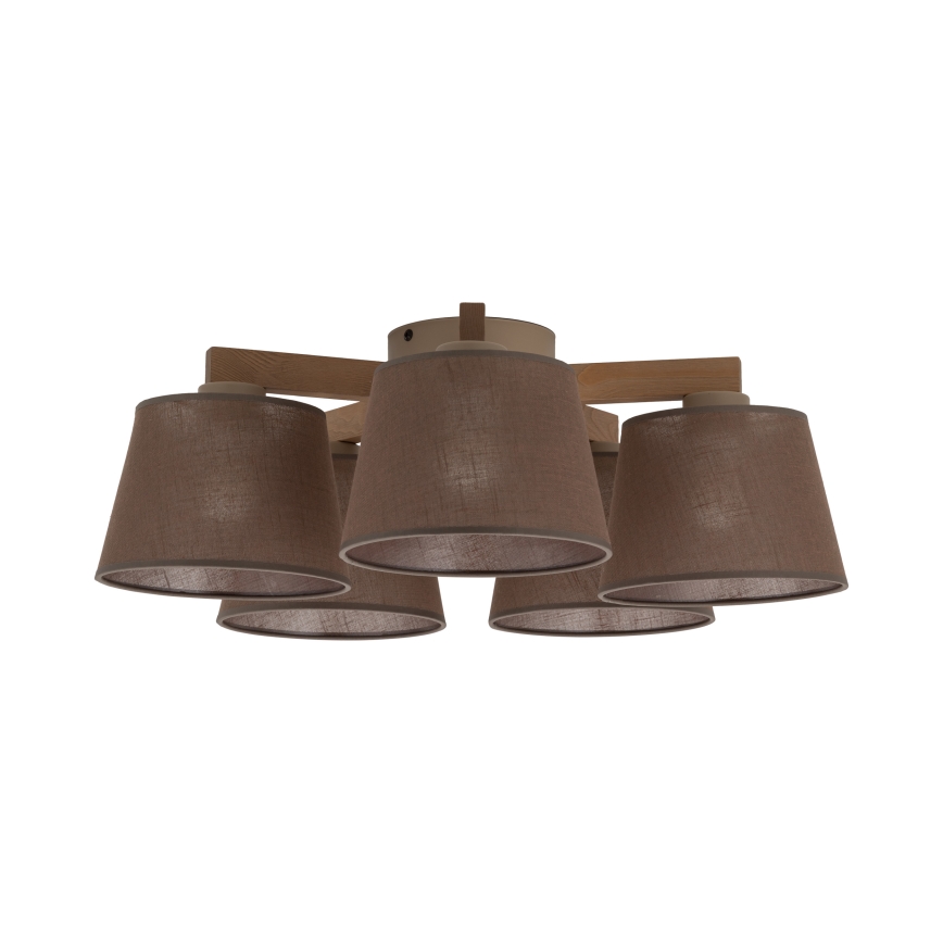 Brilagi - Plafonnier LATTE SABIA 5xE27/60W/230V pin/marron