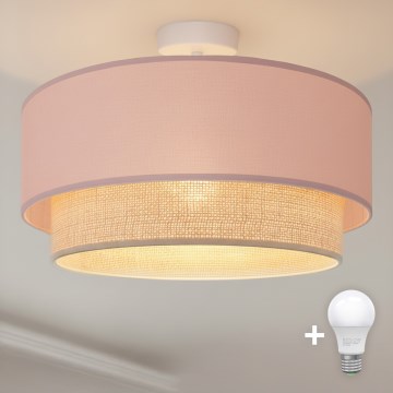 Brilagi - Plafonnier LED à montage en surface BOHO BOBO 1xE27/60W/230V Ø 40 cm rose/crème