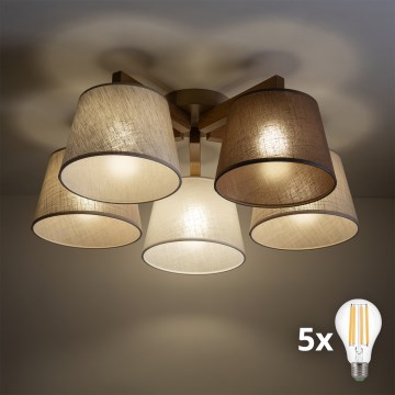 BRILAGI - Plafonnier LED à montage en surface LATTE SABIA 5xE27/15W/230V pin/mix