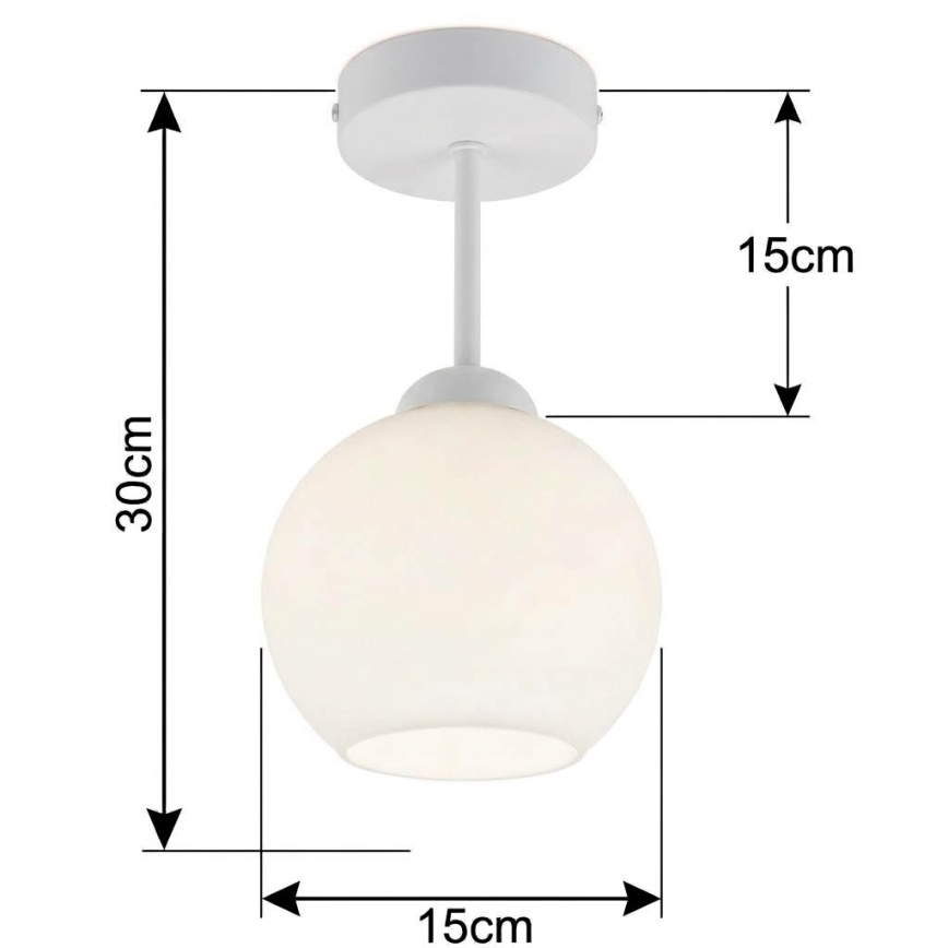 BRILAGI - Plafonnier LED à montage en surface RETRO GLASS 1xE27/60W/230V Ø 15 cm blanc