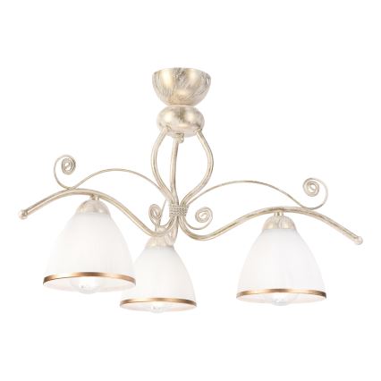 Brilagi - plafonnier LED ANTICO 3xE27/60W/230V patine blanche