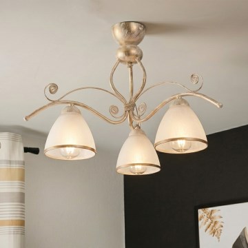 Brilagi - Plafonnier LED ANTICO à montage en surface 3xE27/60W/230V 3000K, patine blanche