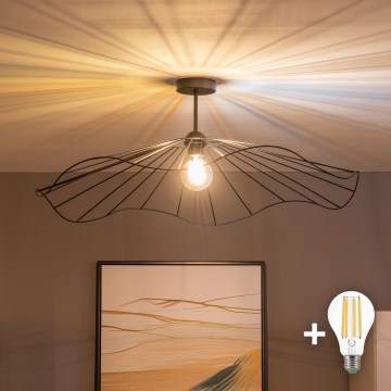 Brilagi - Plafonnier LED apparent CERIA WIRE 1x E27/60W/230V Ø 80 cm noir