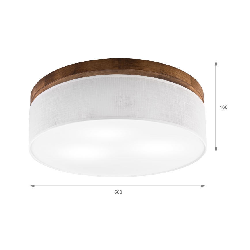 BRILAGI - Plafonnier LED BELLADONNA 3xE27/15W/230V Ø 50 cm blanc/chêne cerisier