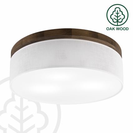 BRILAGI - Plafonnier LED BELLADONNA 3xE27/15W/230V Ø 50 cm blanc/chêne-noyer