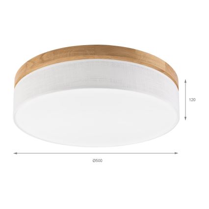 Brilagi - Plafonnier LED BELLADONNA LED/36W/230V ø 50 cm blanc/chêne
