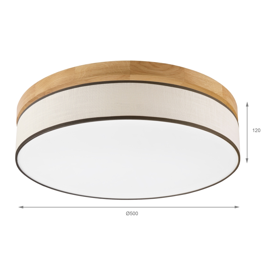 Brilagi - Plafonnier LED BELLADONNA LED/36W/230V Ø 50 cm crème/chêne