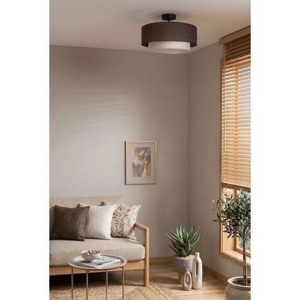 Brilagi - Plafonnier LED BOHO ECO 1xE27/10W/230V Ø 40 cm marron/crème
