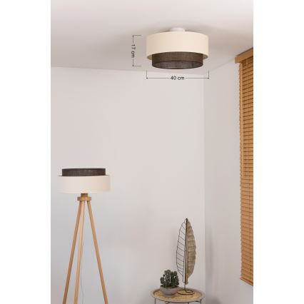 Brilagi - Plafonnier LED BOHO STYLE 1xE27/15W/230V Ø 40 cm crème/marron