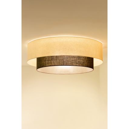 Brilagi - Plafonnier LED BOHO STYLE 3xE27/15W/230V ø 80 cm crème/marron